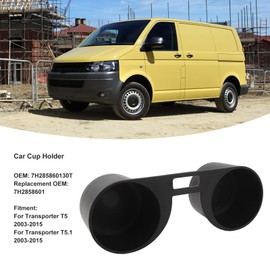 Car Cup Holder for Transporter T5 T5.1 2003 to 2015 Durable Material Ideal Replacement with Dashboard Cup Coin Holder