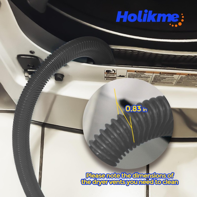 Holikme 2 Pieces Dryer Vent Cleaner Kit, Dryer Lint Vacuum