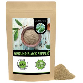 Alpi Nature Black Peppercorns Ground 250g 8.8 oz, Ground Black Pepper Powder for Cooking
