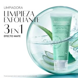 Ésika Triple Acción Max Limpiadora Facial en Gel 120 g, Limpiador Facial Hidratante 3 en 1, Ayuda a Limpiar, Purificar e Hidratar la Piel, Gel Facial 