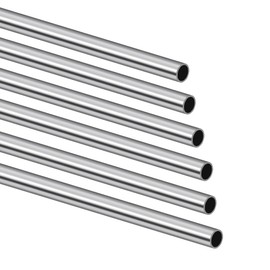 Eoiips 1/8" OD 304 Stainless Steel Tube, Thickened 304 Stainless Steel Seamless Tubing Round Metal Pipe, 7.87" Length Industrial Metal Straight Tube, 6 Pcs