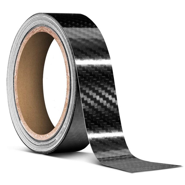 VViViD High Gloss Epoxy Black Carbon Fiber Vinyl Detailing Wrap Tape DIY Roll (1" x 20ft)
