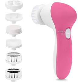 Facial Cleansing Brush Face Scrubber:  Electric Face Spin Cleanser Brushes with 6 Brush Heads for Deep Cleansing, Gentle Exfoliating, Removing Blackhead, Massaging