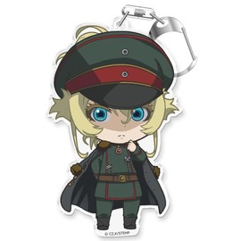 Azumaker Movie Version Saga of Young Girls Puniko! Key Chain, Military Uniform Tanya