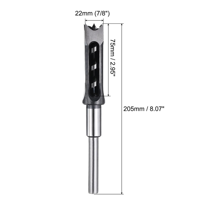 sourcing map Square Hole Drill Bit 22mm (7/8") High Speed