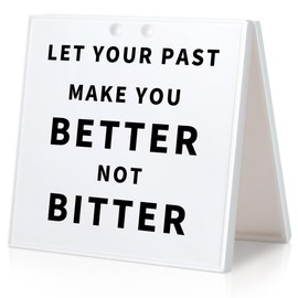 Inspirational Gifts Let Your Past Make You Better Motivational Plaque Desk Sign for Office Desk Table Shelf Coworker Gift for Birthday White Elephant