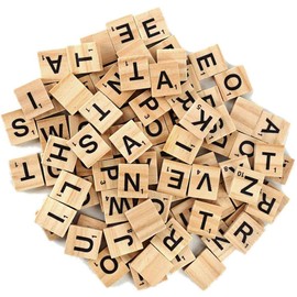 LATRAT 100 Pieces Scrabble Wooden Letters for Wedding Frames and Wall Art
