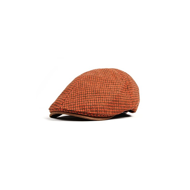 WITHMOONS Tweed Newsboy Hat Faux Leather Brim Flat Cap SL3019