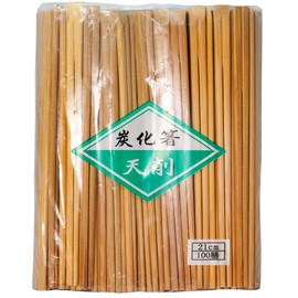 Split Chopsticks, Bamboo Carbonized Chopsticks, 8.3 inches (21 cm), Naked (Type Not in a Paper Bag), 100 Pairs