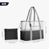 YOOFAN Mesh Beach Bag Tote Bag with 7 Pockets &