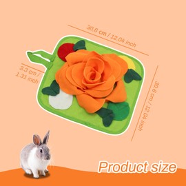LuckyOpt Rabbit Food Mat, Non-Slip Rabbit Snuffle Mat with Hanging Rope, Colourful Bunny Snuffle Pad for Chinchillas, Puppies, Guinea Pigs, Cuddly Training (Multicoloured, M)