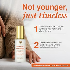 Suero de vitamina C para la cara con colágeno, probado por dermatólogos, antienvejecimiento, cuidado de la piel coreano, desvanece el aspecto de las m
