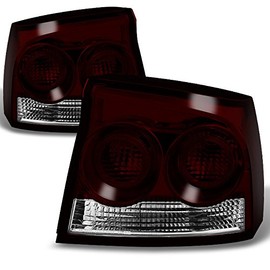 AKKON - For Dodge Charger 4Dr Sedan Dark Red Tail Lights Brake Lamps Driver and Passenger Replacement