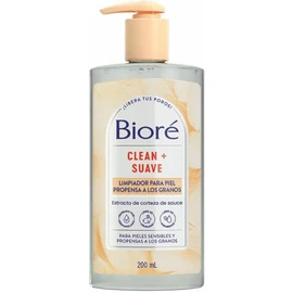 Bioré, Clean + Suave Limpiador Facial Suave para Pieles Sensibles con Granos, 200 mL