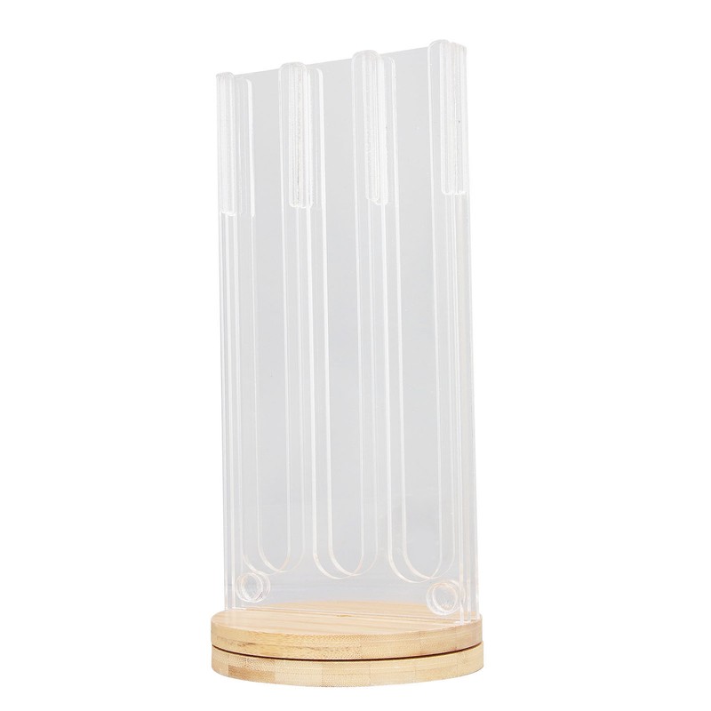 Coffee Capsule Holder Acrylic Bamboo Wood 48 Holes Rotatable Pod