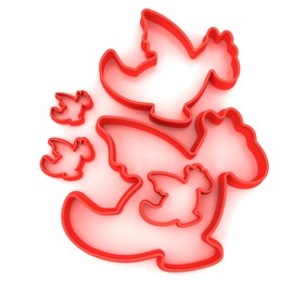 Custom Cutters Dragon Shaped Cookie Cutters | Set of 5 Plastic Cutters for Baking, Fondant, Clay, Pastry, Icing, Jewellery (1.5/2/3/5/8CM)