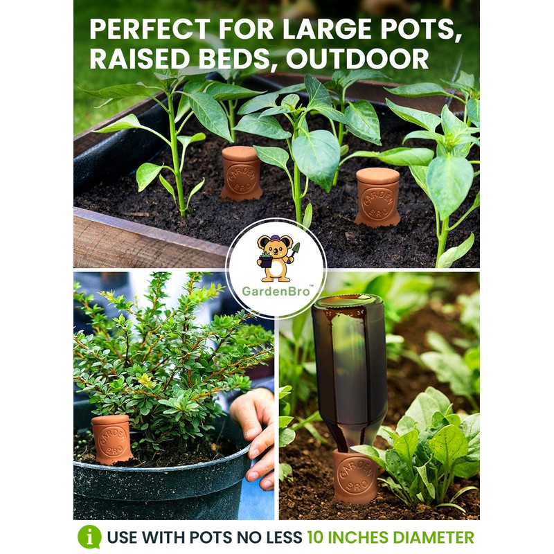 4 Pcs Ollas Terracotta Watering Pots Large - 14 Oz