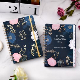 2025-2025 Year Planner Weekly Planner 2025-2025 A5 Week to View from January to December, 21.5 x 15.5 x 1.5 cm, Blue