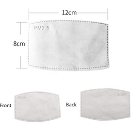 Mask Filter Carbon PM2.5 Children Adults Children PM 2.5 Mask Insert (Pack of 20)