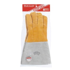 Otafuku Gloves Leather Gloves for Welding [Cow Crest + Cow Split Leather, 5 Fingers, Length 13.4 inches (34 cm)] #408 Free
