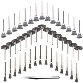 45 Wire Brush Set, Cup Brush, Drill, Stainless Steel Brush for Drill, Polishing, Grinding, Cleaning (Stainless Steel)