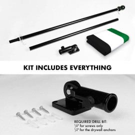 UD_G128 Combo Pack: 6 Ft Tangle Free Spinning Flagpole (Black) & United Arab Emirates Flag 3x5 Ft Printed 150D Polyester, Brass