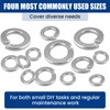 ZIUZI 150Pcs 18-8 Stainless Steel Spring Lock Washers Assortment Kit