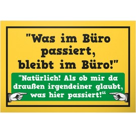 DankeDir! Was im Büro passiert Sign 30 x 20 cm – Party Decoration Party Gift Idea Gift Colleagues Friends Decoration – Birthday Gift Funny Saying Sign Door Sign Wall Decoration