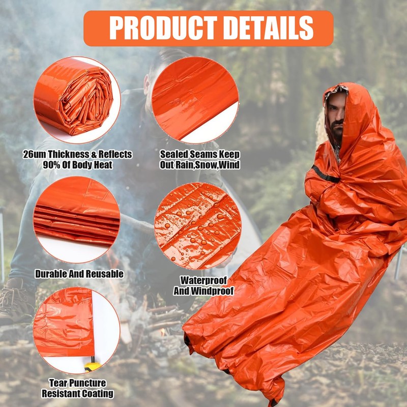 Emergency Sleeping Bag & Bivvy Sack – Compact Thermal Shelter