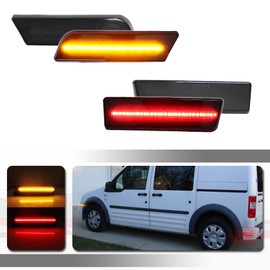 Tonsya Para Ford Transit Connect delantero + trasero parachoques lateral luces ámbar y rojo, 4 piezas
