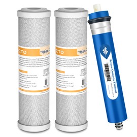 Membrane Solutions FX12P FX12M Replacement Filters Compatible with GE GXRM10RBL GXRV10ABL Reverse Osmosis Water Systems (36 GPD RO Membrane and 2x Carbon Filters)