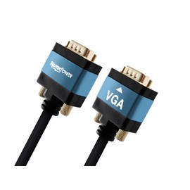 MutecPower 10m VGA Kabel 15pol - Full HD S-VGA Monitorkabel D-Sub Stecker 1080p Vga Videokabel Geeignet für: Monitore, Fernseher (LCD/Plasma), Projektor, PC, Notebooks - Schwarz 10 Meter