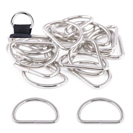 Swpeet 150Pcs Multi-Purpose Metal D Ring Semi-Circular D Ring for Hardware Bags Ring Hand DIY Accessories (2/5 Inch)