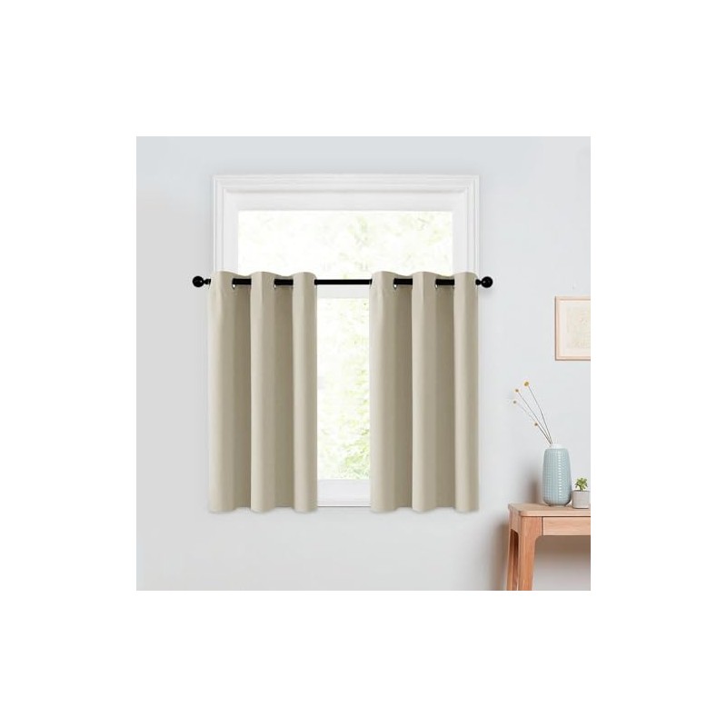 Set of 2 Short Curtains, Bistro Curtain, Half Window Curtains
