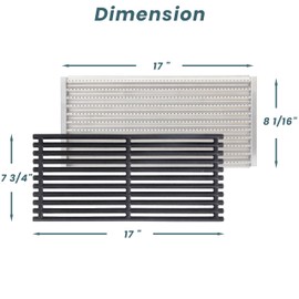 ZyNolimt 17'' Emitter Plate & Grill Grate for Charbroil Grill Replacement Parts 463242516 463242515 463367016 466242615 466242516 466242616 463346017 for Charbroil TRU Infrared 3-Burner Grills Parts