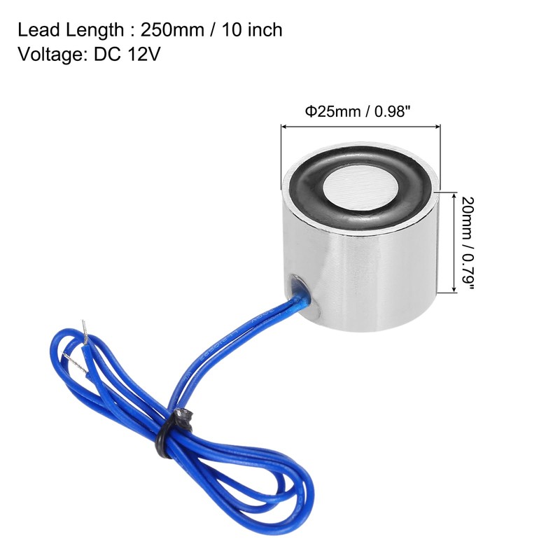 sourcing map DC12V 8KG Lift Holding Electromagnet Sucking Disc Electric