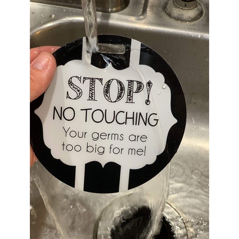 (Three Little Tots) No Touching B/W Tag - Stop! No