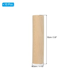 PATIKIL 10 Pcs 30mm x 10cm Dowel Rod Wooden Dowel Rod Unfinished Wooden Dowel Rod Round Dowel Hardwood Sticks for DIY Crafts and Home Decor