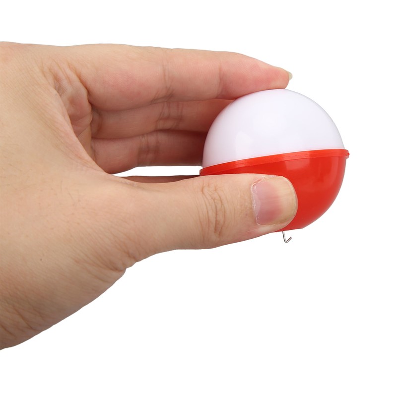 50PCS Ball Shaped Fishing Float Plastic White Red 2 Specifications