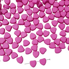50PCS Rose Red Heart Shape Bead 7mm,Acrylic Loose Beads for Crafting Jewlery Making