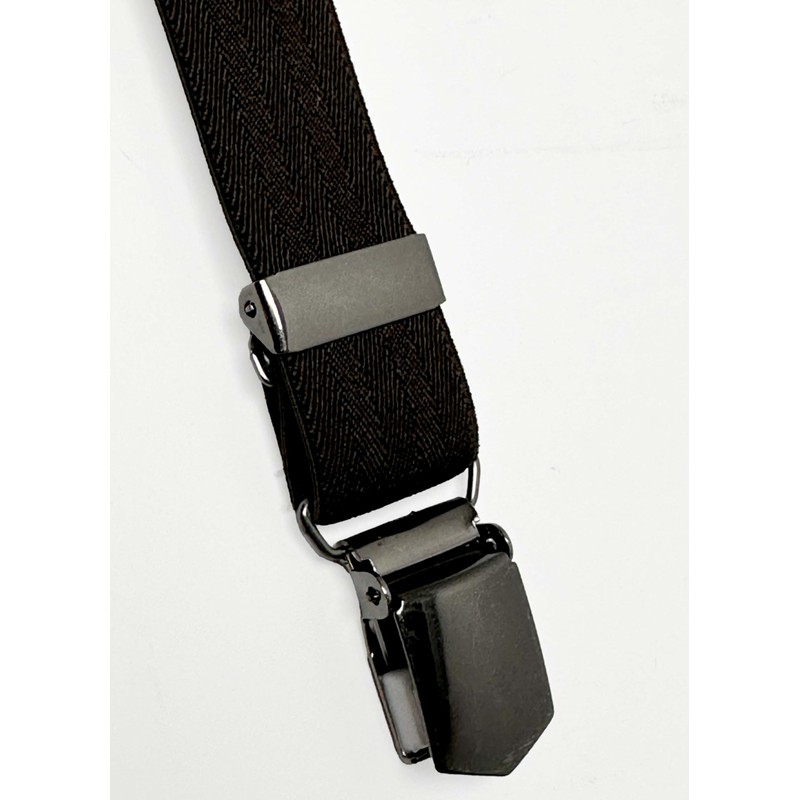 Lloyd Braces 25 mm Plain Leather Back Clips 40 Brown,