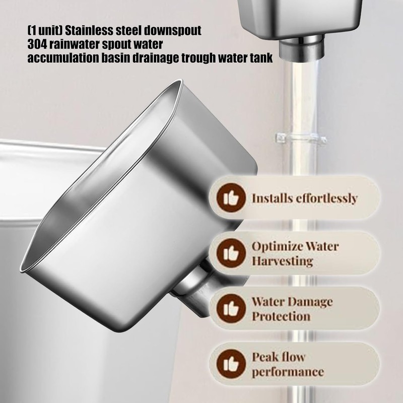Adaptador de bajante de canalón de acero inoxidable Guaber –