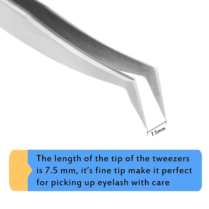 Volume Eyelash Extension Tweezer - FEITA Professional Angled Curved Pointed