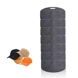 KLEHOPE Cap Holder, Double Row Cap Holder Wall, Wall Mounted Design, Foldable Cap Storage, with 14 Pockets, Grey Hat Holder, for Baseball Caps, Peaked Caps