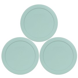 Pyrex 7201-PC 4 Cup Muddy Aqua Food Storage Replacement Lids (3-Pack) - Made in USA