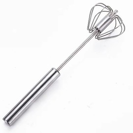 Semi-automatic Egg Whisk -Whisk -Wisk-Whisks for cooking-Egg beater-Thickened and encrypted steel wire-Durable- Easy to Clean-Beat Butter、light cream、flour- Stainless Steel (1, 10in)
