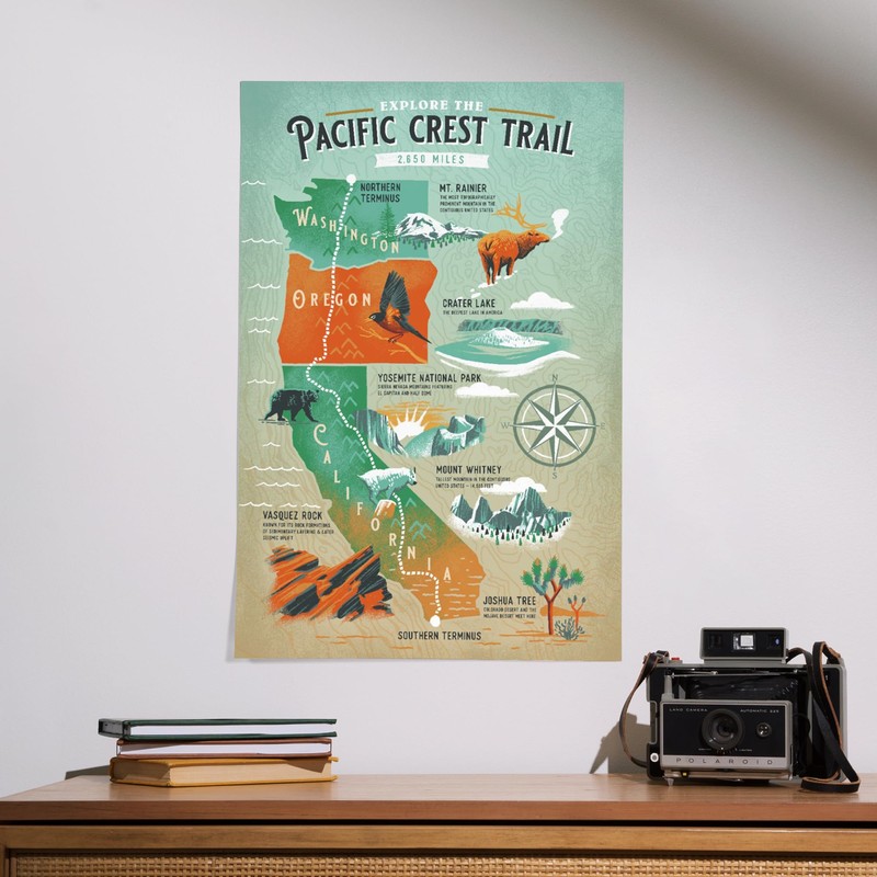 Lantern Press 16x24 Inch Giclee Print, Explore the Pacific Crest