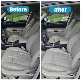 Priprilod Gray Leather Driver Side Bottom Replacement Seat Cover Compatible with Chrysler 300C Limited 2005 2006 2007 2008 2009 2010