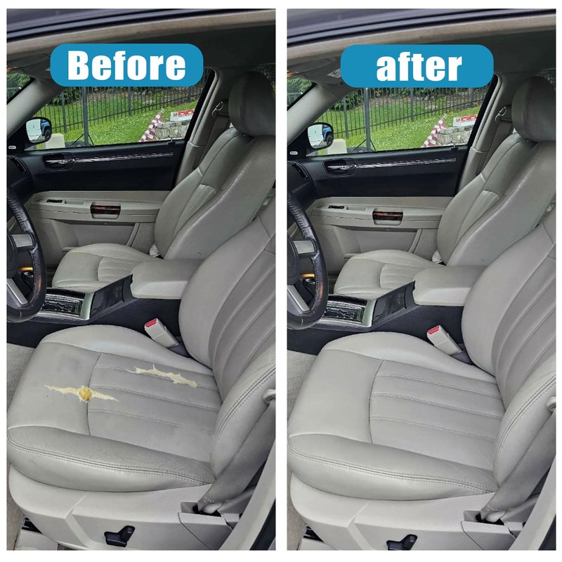 Priprilod Gray Leather Driver Side Bottom Replacement Seat Cover Compatible