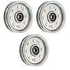 Technology Parts Store 3PK Heavy Duty Flat Idler Pulley Silver